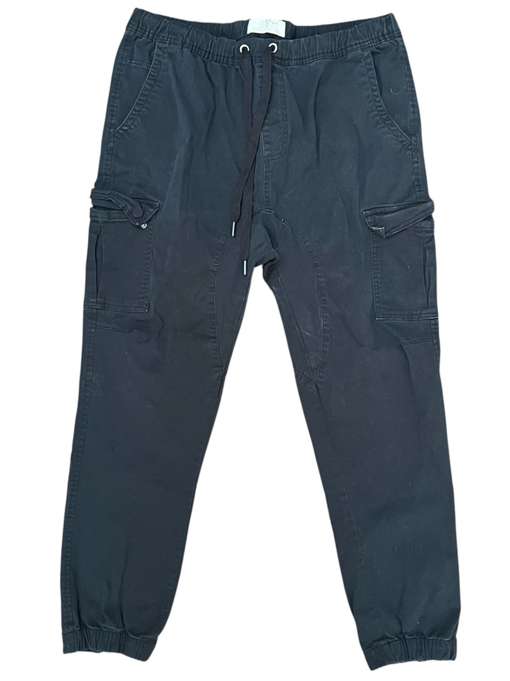 Men's Black Cargo Jogger Cotton Pants XL